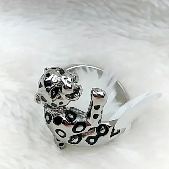 Jaguar Cat Ring Stainless Steel Hypoallergenic Women's Ring - Picture 7 of 9